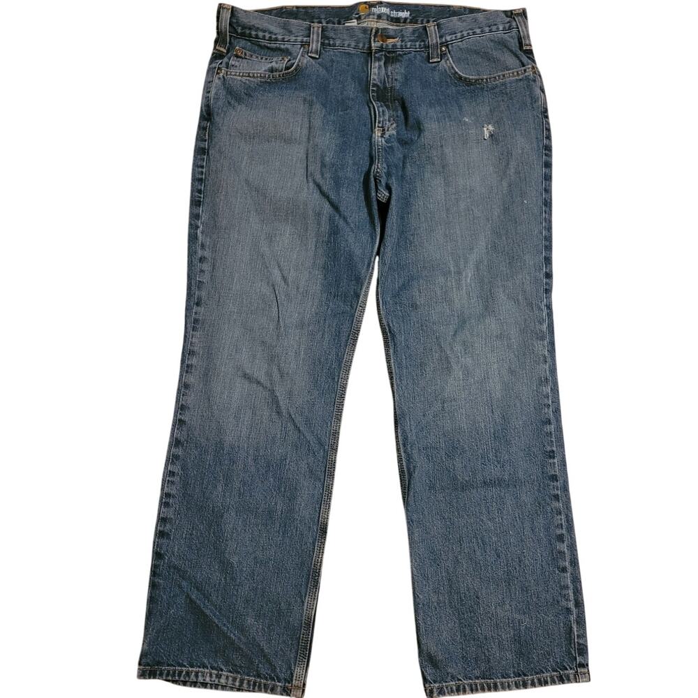Carhartt Jeans Mens Relaxed Fit Workwear Utility Carpenter Distressed 38x30